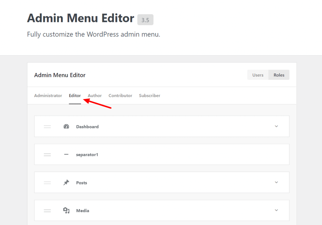 Ultimate Dashboard Admin Menu Editor