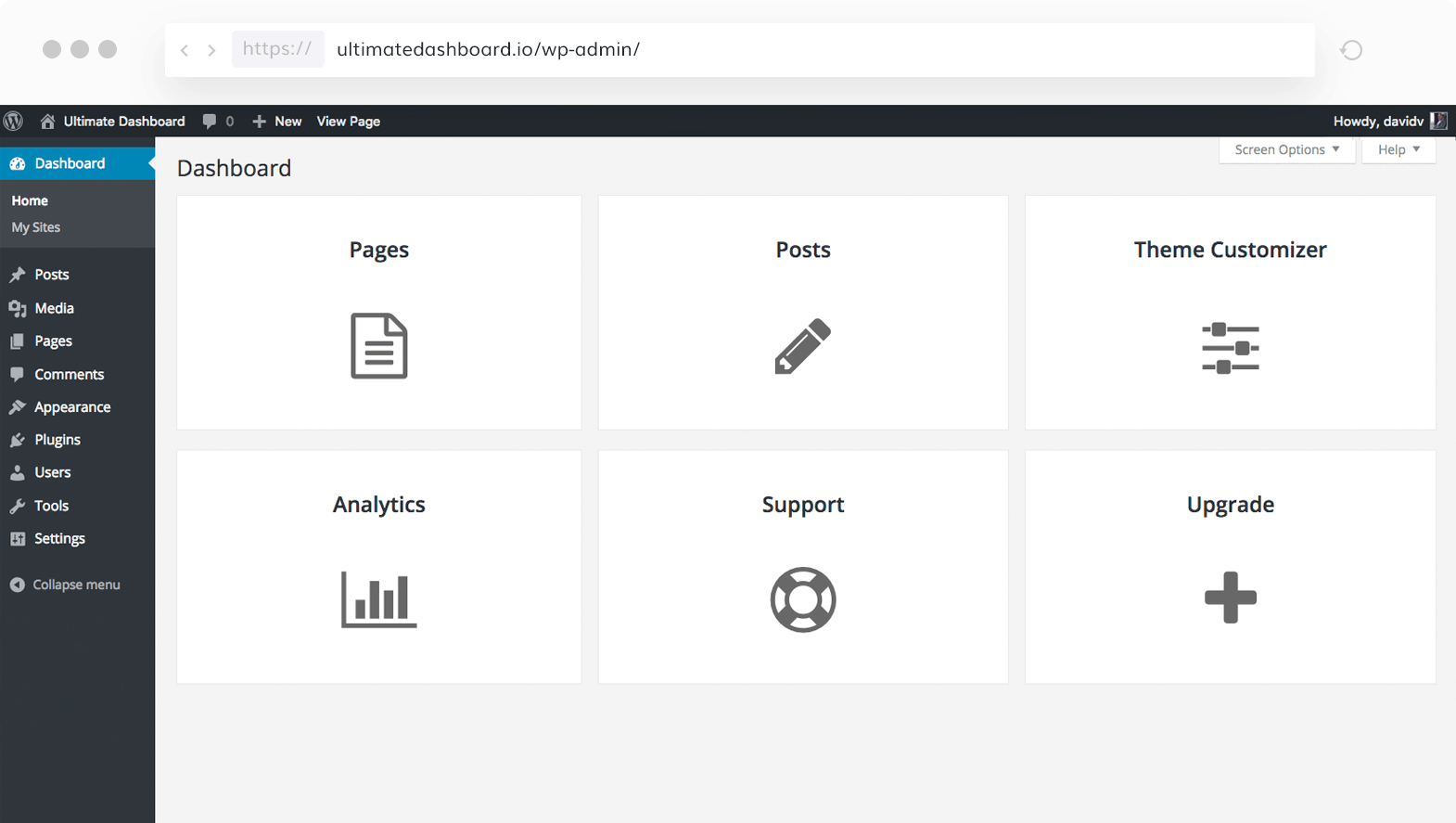 Custom WordPress Dashboard Plugin - Ultimate Dashboard