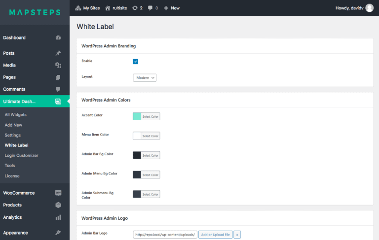 PRO Features - Custom WordPress Dashboard Plugin - Ultimate Dashboad